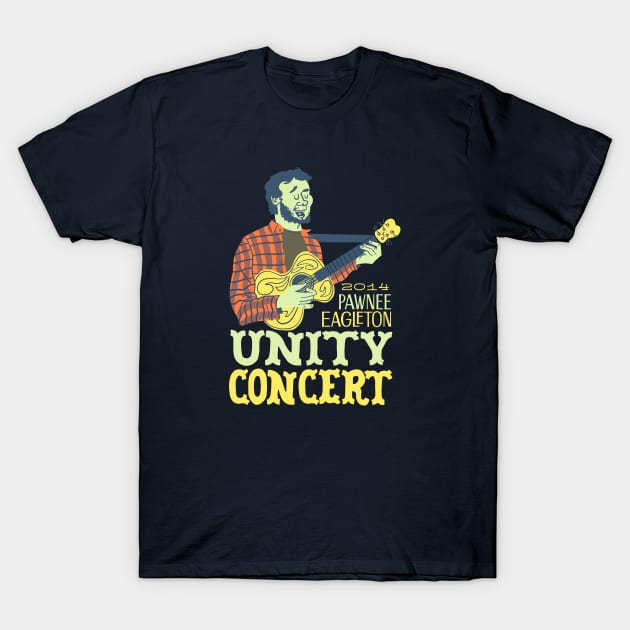 The Pawnee Eagleton Unity Concert (Warm Colors) - Parks and Rec T-Shirt by sombreroinc